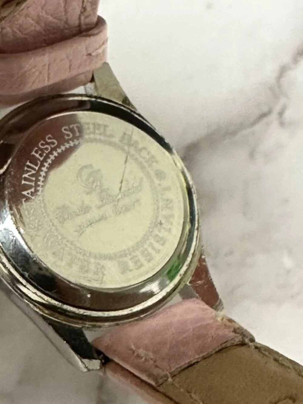 3/$30 Charles Raymond Watch Women Silver Tone 23MM Dial Pink Leather Band